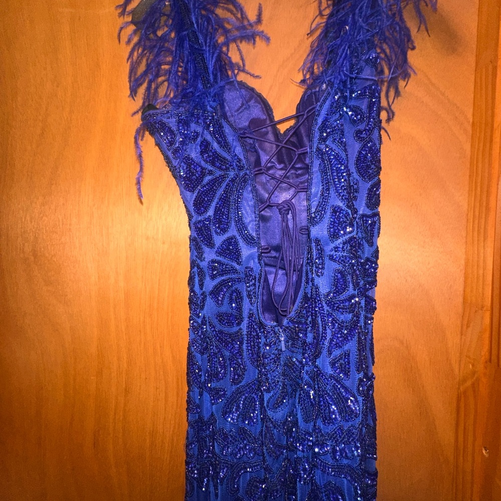 Chic Purple Beaded Mini Dress